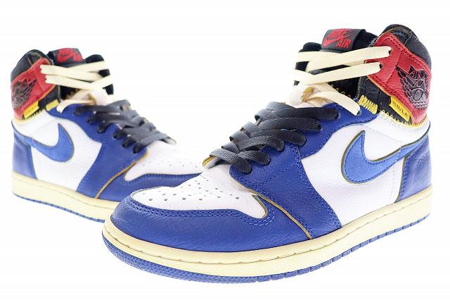 【中古】ナイキ NIKE AIR JORDAN 1 RETRO HI NRG UN UNION 2018 26cm STORM BLUE BV1300-146 ▲■240912