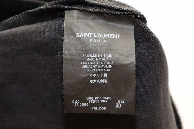 【中古】サンローラン パリ SAINT LAURENT PARIS D02 M/SK-LW スキニー ジップ デニム 30 392968 Y869I ☆AA★241002