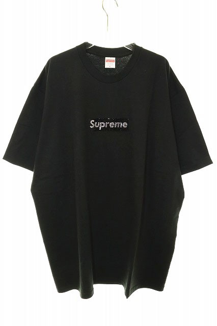 【中古】シュプリーム SUPREME × SWAROVSKI 19SS BOX LOGO TEE BLACK XL 25周年 記念 スワロフスキー ☆AA★■241016