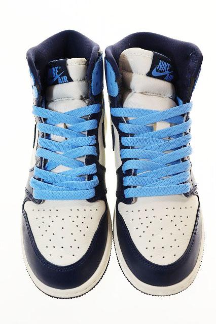 【中古】ナイキ NIKE JORDAN 1 RETRO HIGH OG GS OBSIDIAN 23.5cm 575441-140 ジョーダン レトロ ハイ ●▲■241005