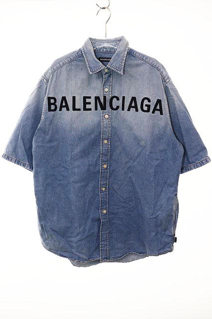 BALENCIAGA デニムシャツ ロゴ入り