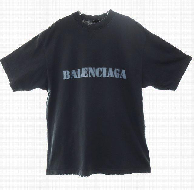 中古】バレンシアガ BALENCIAGA ダメージ加工 オーバーサイズ Tシャツ