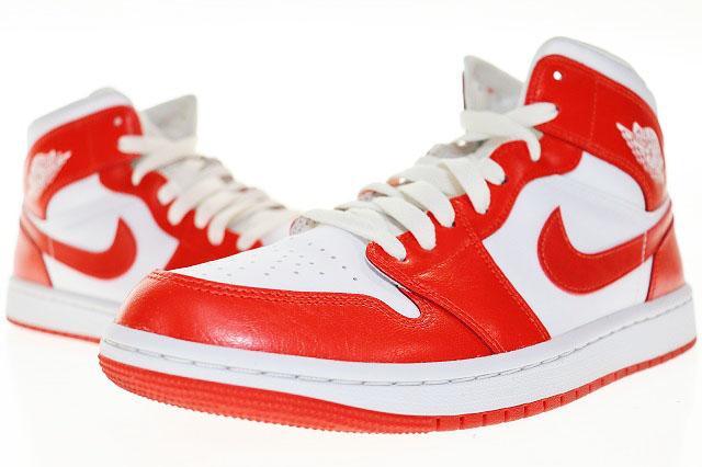 【中古】ナイキ NIKE WMNS AIR JORDAN 1 MID HABANERO RED 26.5cm BQ6472-116 ウィメンズ エアジョーダン ▲241111の通販は 7,755円