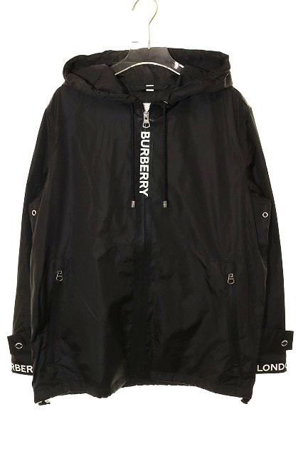【中古】バーバリー BURBERRY LONDON WMNS LOGO NYLON ZIP PARKA BLACK SIZE 36 8027503 ☆AA★●250216