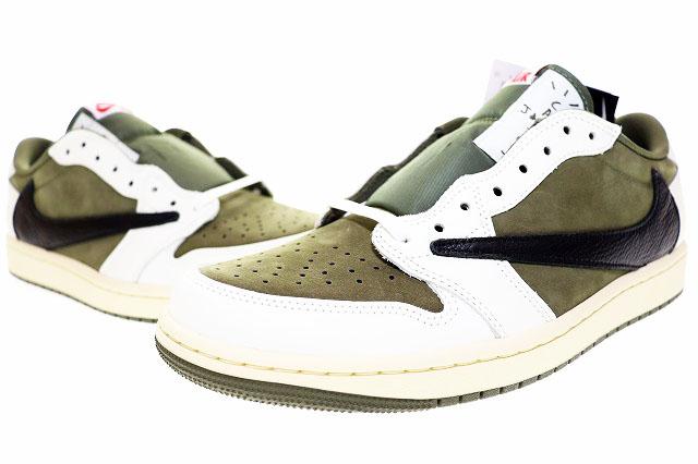 27.5cm Travis×Nike Air Jordan1 リバースオリーブ 中古】ナイキ