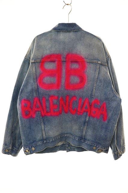 入手困難【BALENCIAGA】BBスプレーバックロゴ デニムジャケット 入手困難【BALENCIAGA】BBスプレーバックロゴ デニムジャケット
