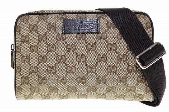 【中古】グッチ GUCCI GGキャンバス スクエア ウエストポーチ 449174 レザー ボディバッグ GG柄 ☆AA★●▲■250323