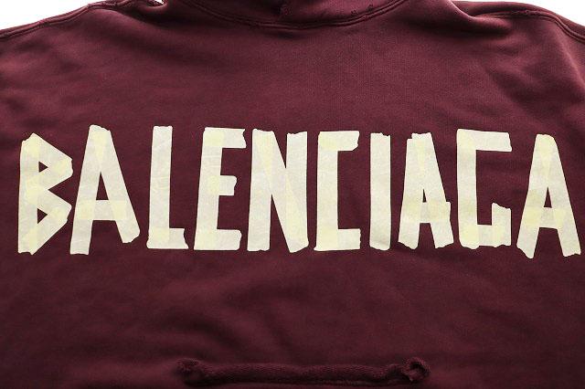 【中古】バレンシアガ BALENCIAGA 23SS TAPE TYPE RIPPED POCKET HOODIE M 744441 TOVB9 フーディ ☆AA★250407_5