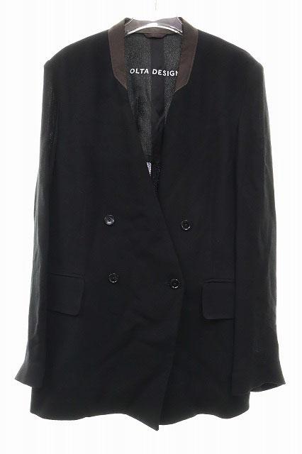 【中古】オルタデザインズ OLTA DESIGNS COLLARLESS JACKET BLACK FREESIZE カラーレス ジャケット ブラック ●250401