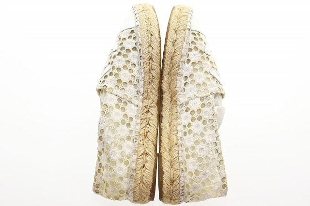【中古】シャネル CHANEL ESPADRILLE SHOES WHITE SIZE 37 エスパドリーユ レース スリッポン ☆AA★●▲■260516_2