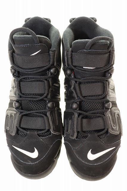 【中古】ナイキ NIKE × SUPREME AIR MORE UPTEMPO BLACK 28.5cm 902290-001 シュプリーム ☆AA★▲■250427