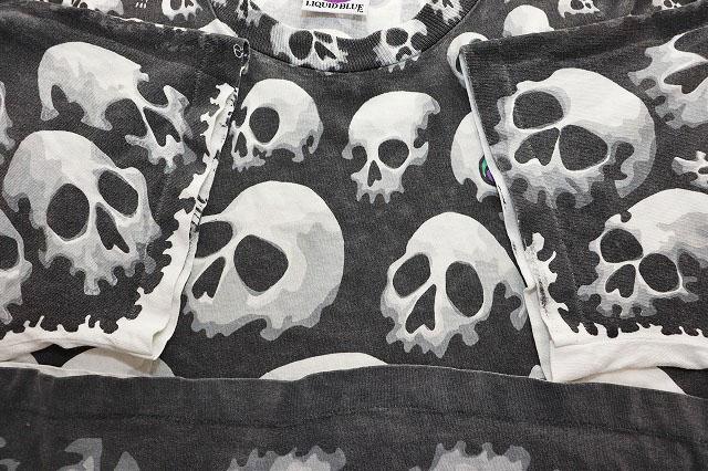 中古】LIQUID BLUE 90S SKULL TEE XL USA製 92年 リキッドブルー