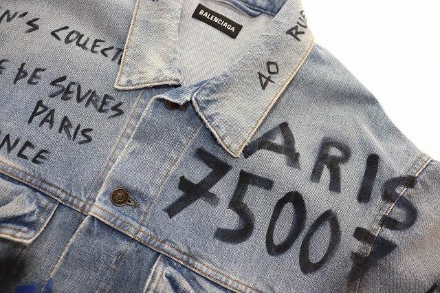 中古】バレンシアガ BALENCIAGA 18AW GRAPHIC DENIM JACKET SIZE 46