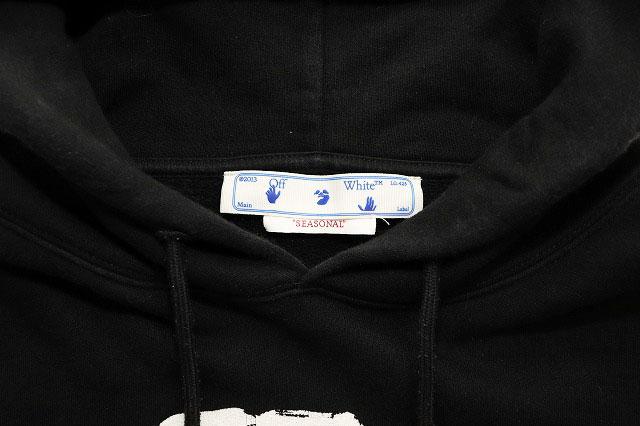 中古】オフホワイト OFF WHITE 22AW SCRIPT HOODIE BLACK スクリプト