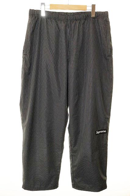 【中古】シュプリーム SUPREME 25SS REFLECTIVE RIPSTOP TRACK PANT BLACK L トラック パンツ ☆AA★250614