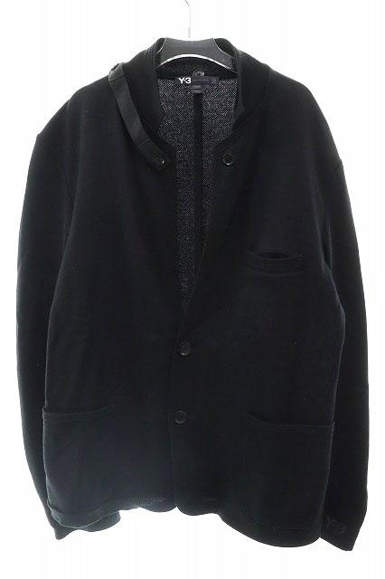 【中古】ワイスリー Y-3 × adidas スタンドカラージャケット Mサイズ 袖ロゴ 刺繍 ブラック ☆AA★250614