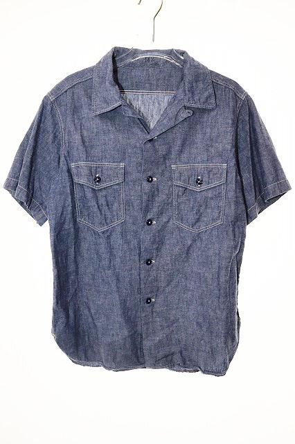 【中古】BUTCHER PRODUCTS CHAMBRAY S/S SHIRT INDIGO SIZE 14 1/2 ブッチャープロダクツ ●250612
