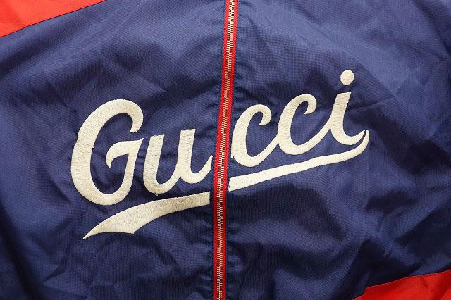 【中古】グッチ GUCCI LOGO NYLON JACKET RED サイズ46 618900 ロゴ ナイロン ジャケット レッド ブルー 刺繍 中古】グッチ GUCCI LOGO NYLON JACKET RED サイズ46 618900 ロゴ