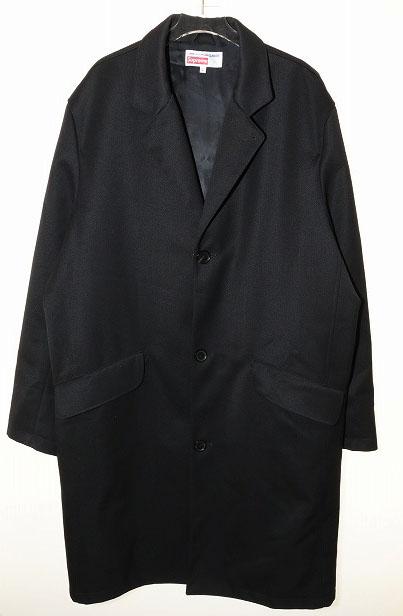 【中古】シュプリーム SUPREME COMME des GARCONS SHIRT 18AW WOOL BLEND OVERCOAT BLACK L ☆AA★250805