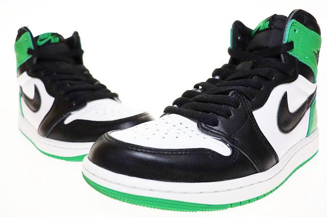 【中古】ナイキ NIKE AIR JORDAN 1 RETRO HIGH OG BLACK LUCKY GREEN WHITE エア ジョーダン レトロ ハイ ラッキー グリーン