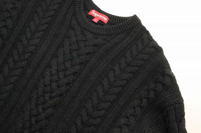 【中古】シュプリーム SUPREME 23AW APPLIQUE CABLE KNIT SWEATER BLACK L アップリケ ニット セーター ☆AA★251020_2