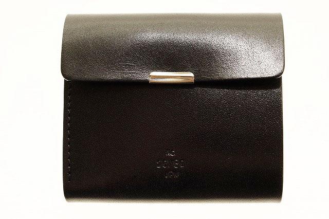 【中古】20/80 TOCHIGI LEATHER FOLDED WALLET WITH FLAP BLACK 栃木レザー 二つ折り 財布 小銭入れ ●▲■250806