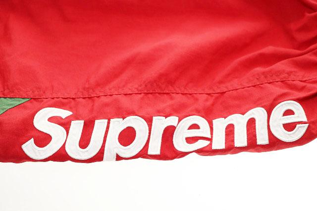 【中古】シュプリーム SUPREME 19AW SIDE LOGO TRACK PANT L サイド ロゴ トラック パンツ レッド グリーン ナイロン_6