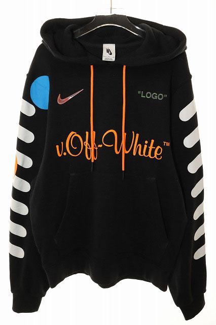 【中古】オフホワイト OFF WHITE × NIKELAB FOOTBALL COLLECTION PULLOVER HOODIES BLACK S AA3257-01 ☆AA★250923