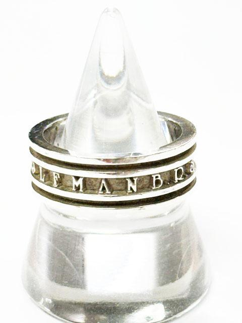 【中古】WOLFMAN BRS RING SILVER925 #15 ウルフマン ロゴリング ブルーダイヤ シルバー925 15号 指輪 ▲■250826