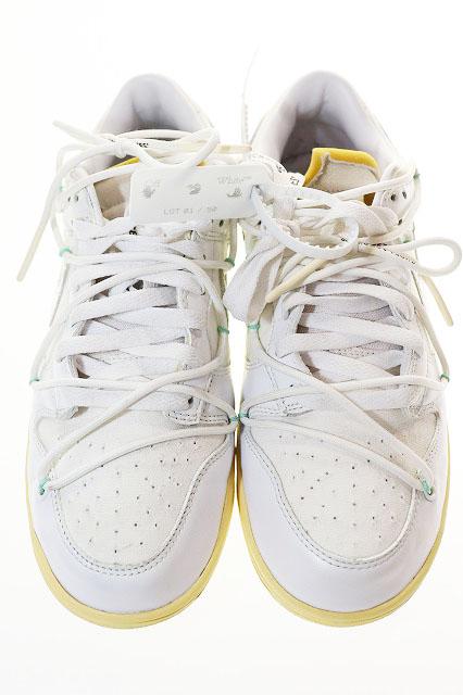 【中古】ナイキ NIKE × OFF-WHITE DUNK LOW 1 OF 50 WHITE 1 27.5cm DM1602-127 オフホワイト ☆AA★▲■250914
