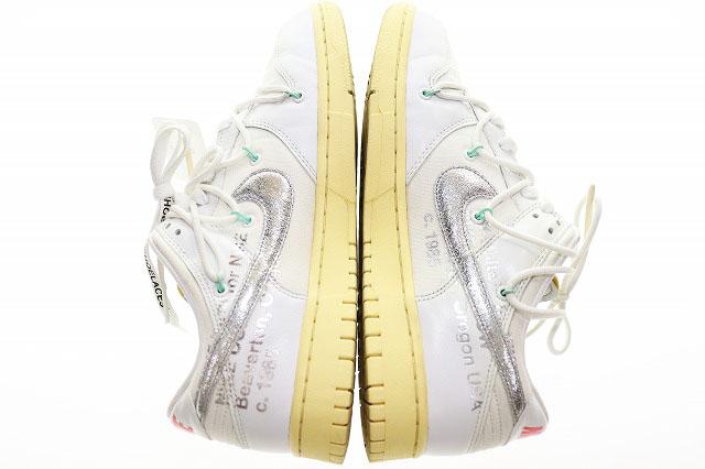 【中古】ナイキ NIKE × OFF-WHITE DUNK LOW 1 OF 50 WHITE 1 27.5cm DM1602-127 オフホワイト ☆AA★▲■250914