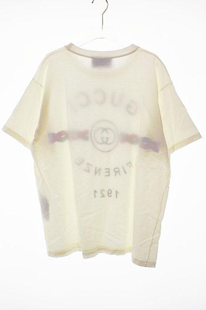 【中古】グッチ GUCCI FIRENZE 1921 PRINT TEE WHITE S 616036 XJD7T フィレンツェ ロゴ プリント ☆AA★251006_1