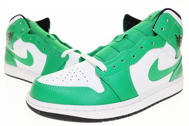 【中古】ナイキ NIKE AIR JORDAN 1 MID LUCKY GREEN 27.5cm エア ジョーダン ミッド ラッキーグリーン ▲■250828