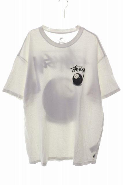 【中古】ナイキ NIKE × STUSSY M NRG FL SS 8BALL TEE WHITE L DO9322-100 ステューシー 8ボール ☆AA★251006