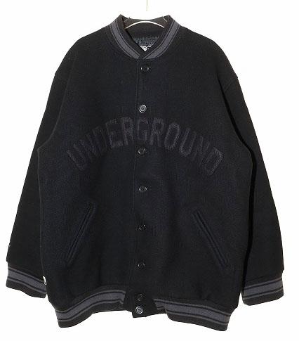 【中古】NITROW UNDERGROUND STADIUM JUMPER 2XL ナイトロウ アンダーグラウンド スタジャン ブラック ロゴ