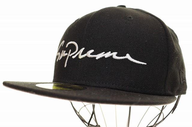【中古】シュプリーム SUPREME 18AW CLASSIC SCRIPT NEW WRA CAP BLACK 7 1/4 57.7cm クラシック ☆AA★▲250918