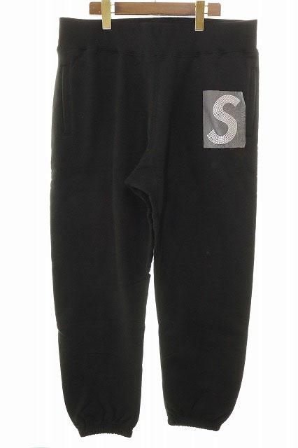【中古】シュプリーム SUPREME × SWAROVSKI 21SS S LOGO SWEAT PANT BLACK M スワロフスキー Sロゴ ☆AA★■251004