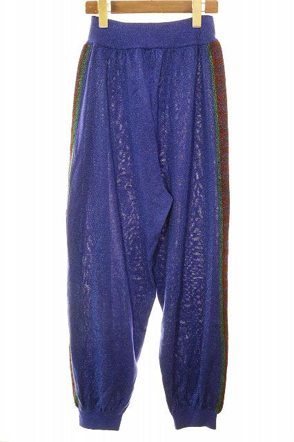 【中古】グッチ GUCCI サイドライン ラメ スウェット パンツ L 579764-XKAQ9 イタリア製 ブルー 青 ☆AA★●■251007 中古】グッチ GUCCI サイドライン ラメ スウェット パンツ L 579764