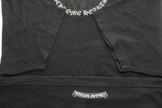 中古】クロムハーツ CHROME HEARTS NECK LOGO S/S TEE BLACK L 2212