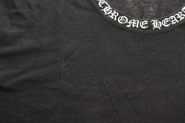 中古】クロムハーツ CHROME HEARTS NECK LOGO S/S TEE BLACK L 2212