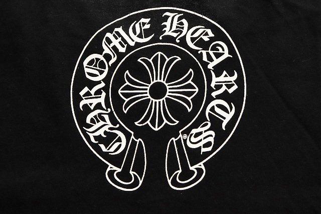 中古】クロムハーツ CHROME HEARTS NECK LOGO S/S TEE BLACK L 2212