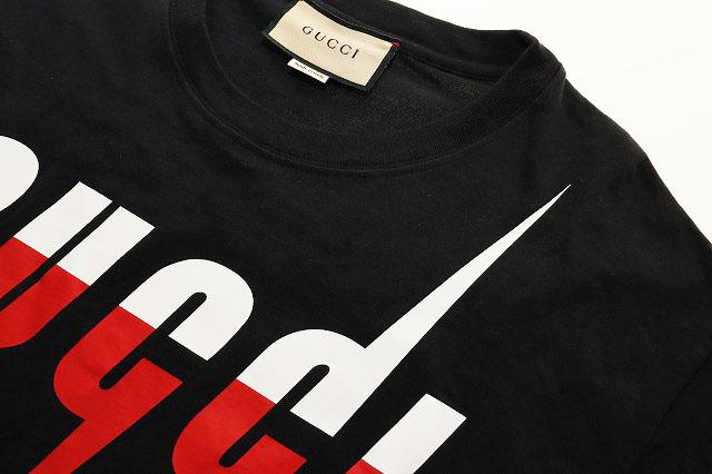 【中古】グッチ GUCCI ブレード プリント Tシャツ 565806 XJAZY XL ロゴ イタリア製 半袖 ブラック ☆AA★250927