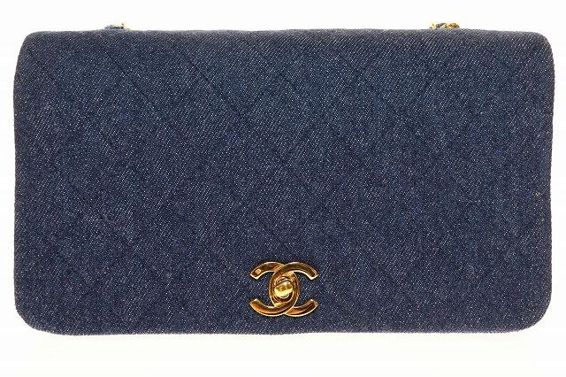 【中古】シャネル CHANEL デニム ミニ チェーン ショルダーバッグ ヴィンテージ フルフラップ ☆AA★▲■251120