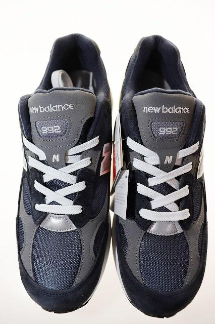 【中古】ニューバランス NEW BALANCE 992 NAVY 27.5cm D WIDTH M992GG ネイビー グレー ローカット スニーカー