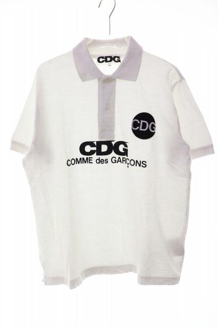 【中古】コムデギャルソン COMME des GARCONS CDG PLAY POLO WHITE M SZ-T003 ポロ シャツ 半袖 ホワイト 白 260313