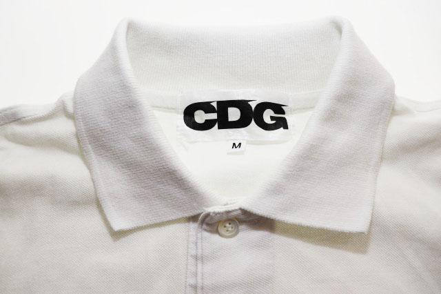 【中古】コムデギャルソン COMME des GARCONS CDG PLAY POLO WHITE M SZ-T003 ポロ シャツ 半袖 ホワイト 白 260313_3