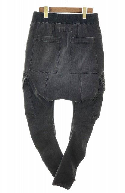 【中古】A.F ARTEFACT BLACK DENIM CARGO SARROUEL SKINNY PANTS SIZE2 ブラック デニム カーゴ サルエル ●251018_1