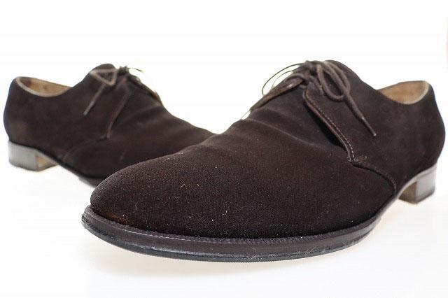 【中古】エンツォ ボナフェ ENZO BONAFE 2アイレット プレーントゥ シューズ サイズ9 スエード ブラウン ●▲■251020