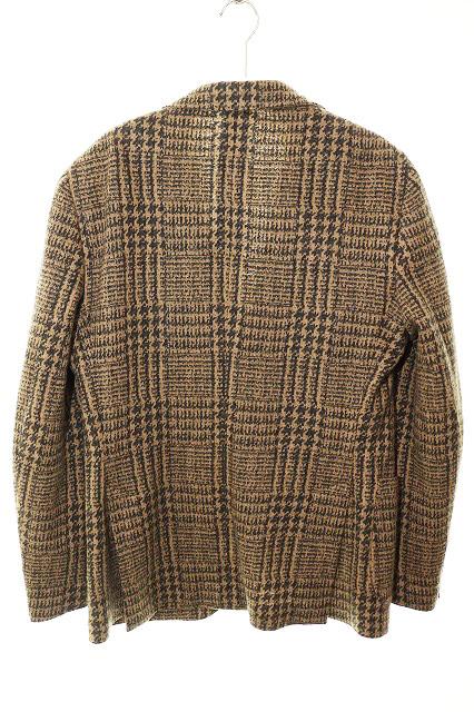 【中古】ラルディーニ LARDINI ウール ジャケット サイズ50 総柄 ブレザー グレンチェック ブラウン ●241024 メンズ