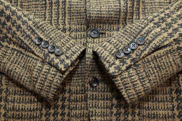 【中古】ラルディーニ LARDINI ウール ジャケット サイズ50 総柄 ブレザー グレンチェック ブラウン ●241024 メンズ